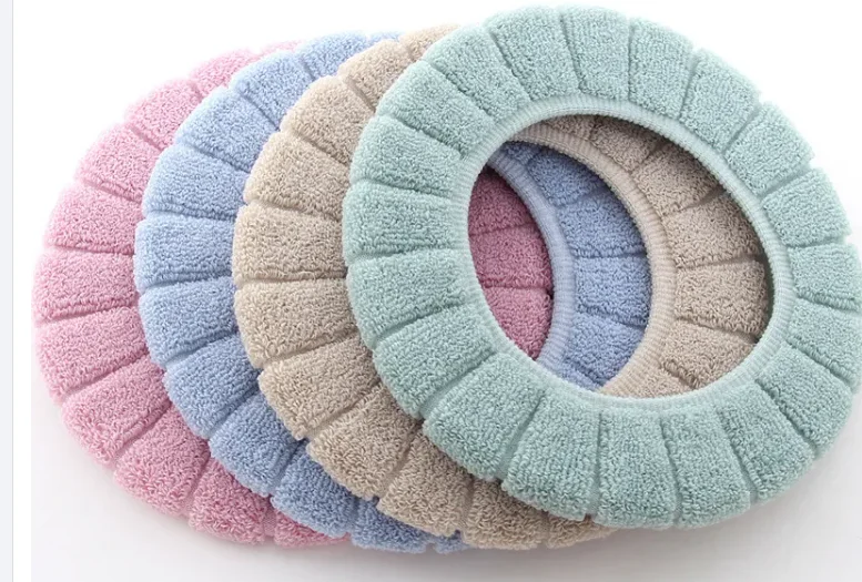 1 шт. удобный плотный вязаный бархатный коралловый чехол на сиденье унитаза моющаяся салфетка стандартная мягкая подушка с рисунком