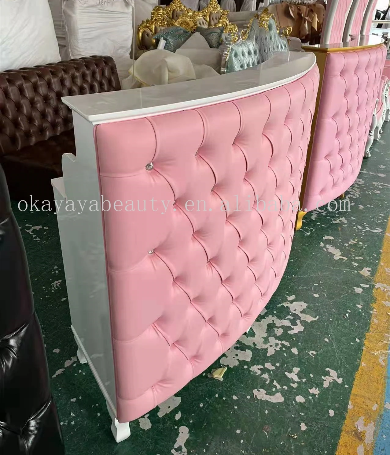 Modern Reception Desk Beauty Salon Front Counter Black Reception Desk