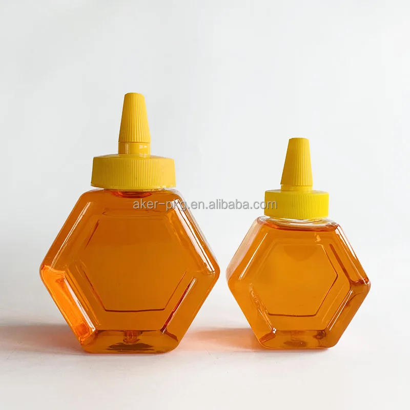 Hexagonal Plastic Honey Squeeze Bottle 500g Food Grade Plastic Squeeze