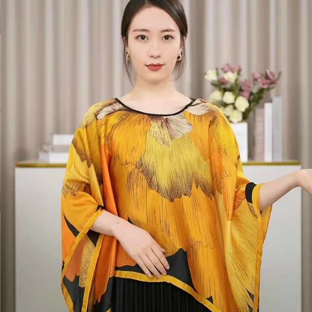 TB Yh Fashion Ladies 110*110 Printed Dresses Gowns Luxury Designer   Robes With Scarf African Women Loose   Gowns