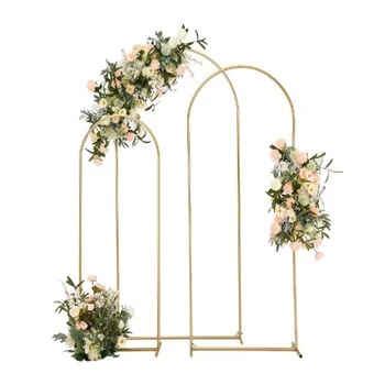 Wedding Arch Backdrop Stand Set of 3 (6.6FT,5.9FT,4.9FT) Balloon Arch Stand Metal Arch Backdrop Stand for Birthday Party