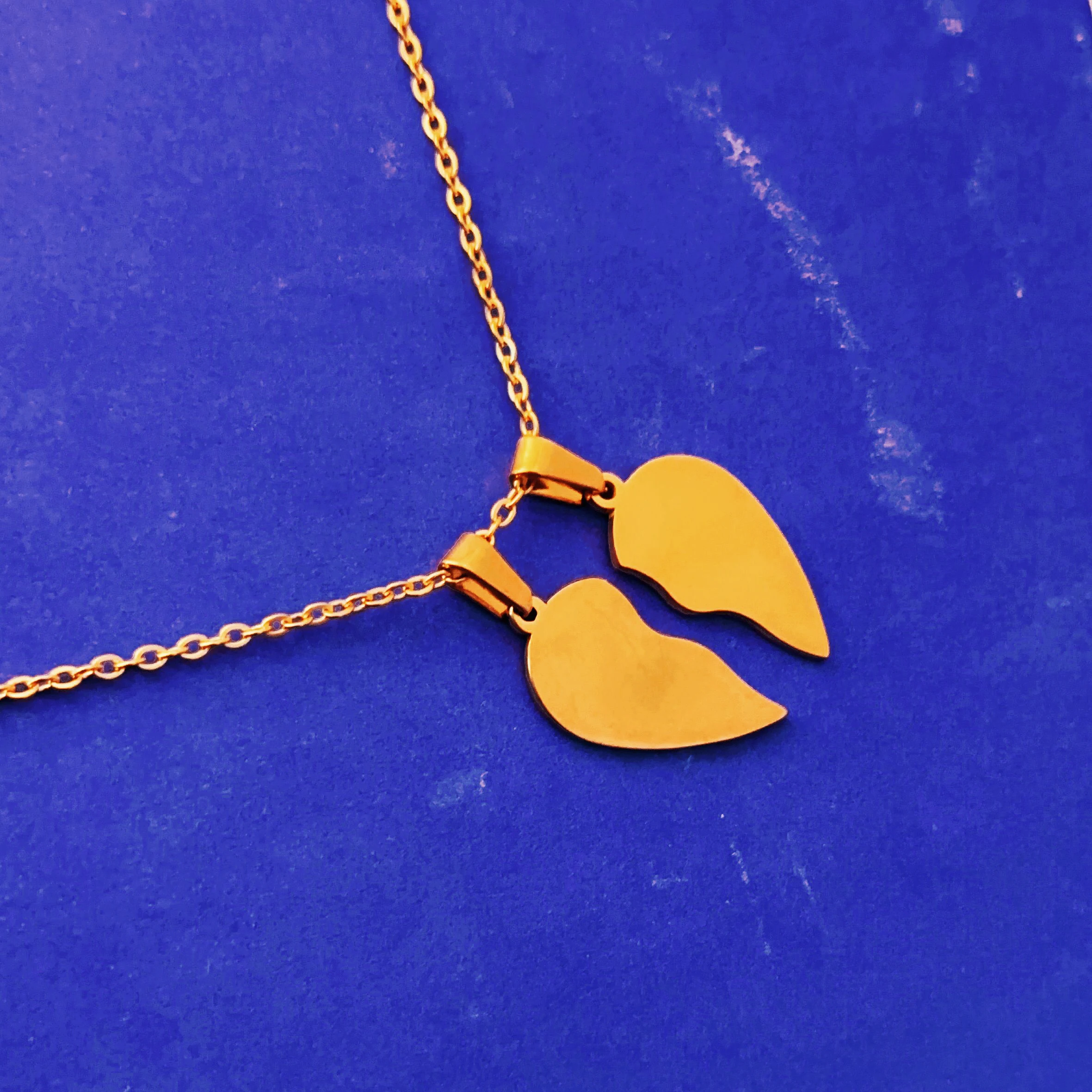 Broken Heart Two Piece Heart Pendant Split Love Heart Puzzles