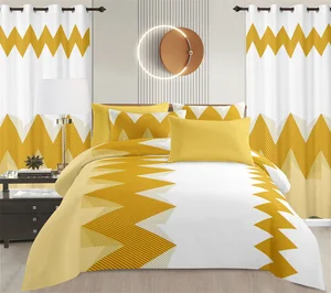 Ready to Ship LILIANNA 8pcs Bedsheet Set Fitted Sheet Flat Sheet 8 Pieces with Matching Curtains king Size