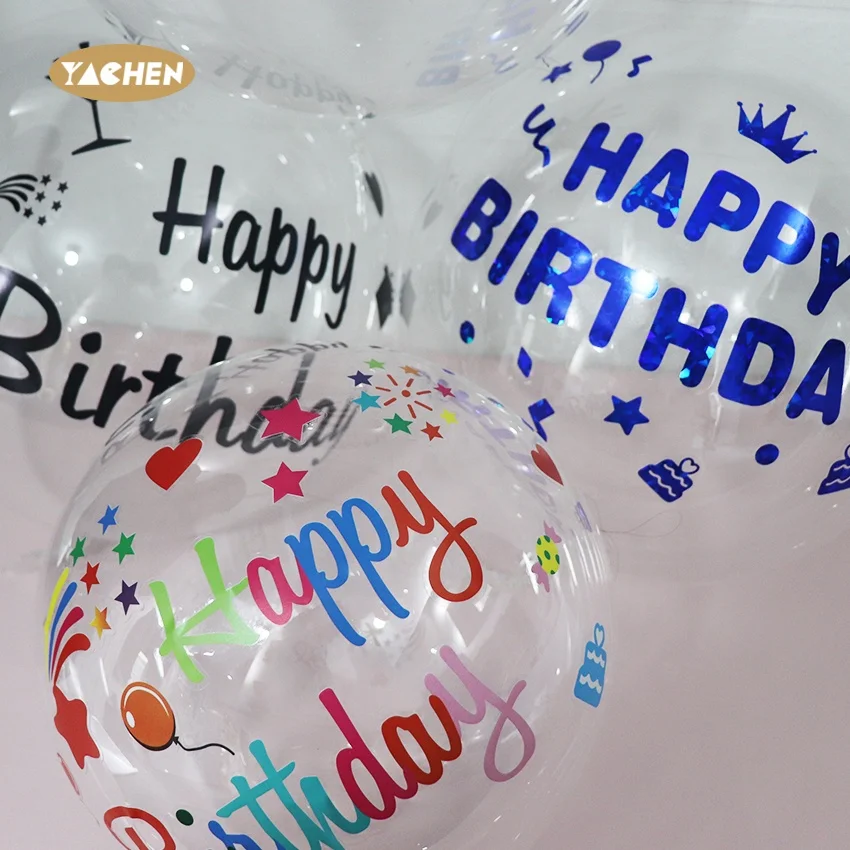 Yachen DIY transparent Party Bobo round Latex balloon decoration bubble globos with sticker