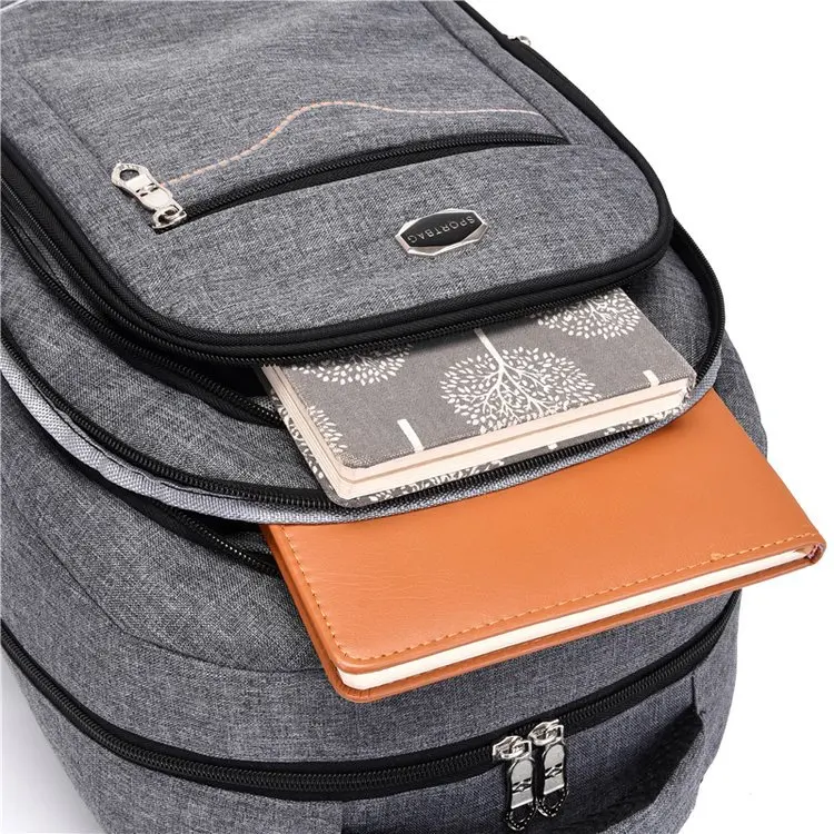 Hr021 Unisex Solid Color Laptop Backpack Business Nylon College Shoulder Bag Portable