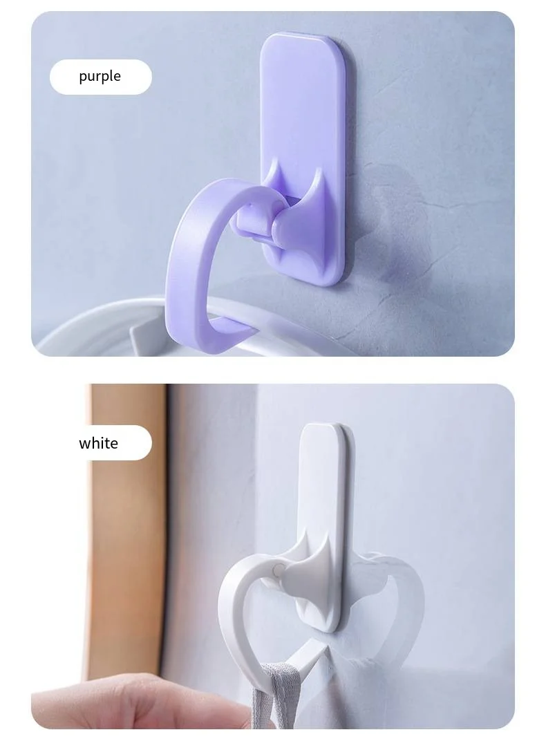 New washbasin storage novelty hooks viscose non-punch washbasin clip bag key sticky Household coat novelty hooks plastic novelty hooks factory