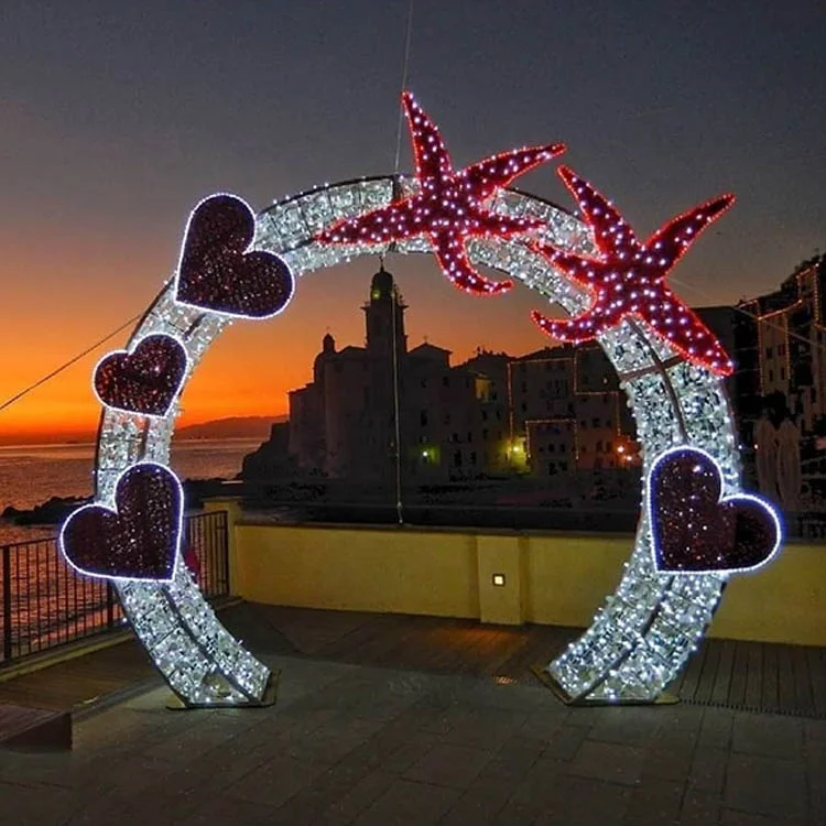 Giant Lighted Star Arch Motif Light Display for All Kinds of Holidays Christmas Decor