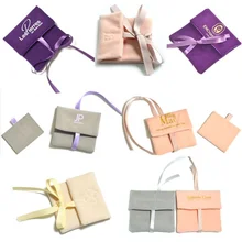 Wholesale Customized Velvet Suede Jewelry Envelope Packaging Pouch With pad