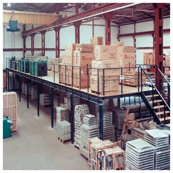 Anticorrosion Heavy Duty Steel Platform warehouse rolling shelf mezzanine rack with staircase