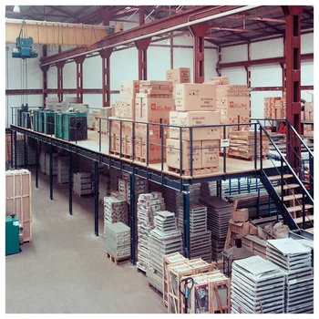 Hot Sale Heavy Duty Steel Platform Warehouse Rolling Shelf Mezzanine Rack with Stairs