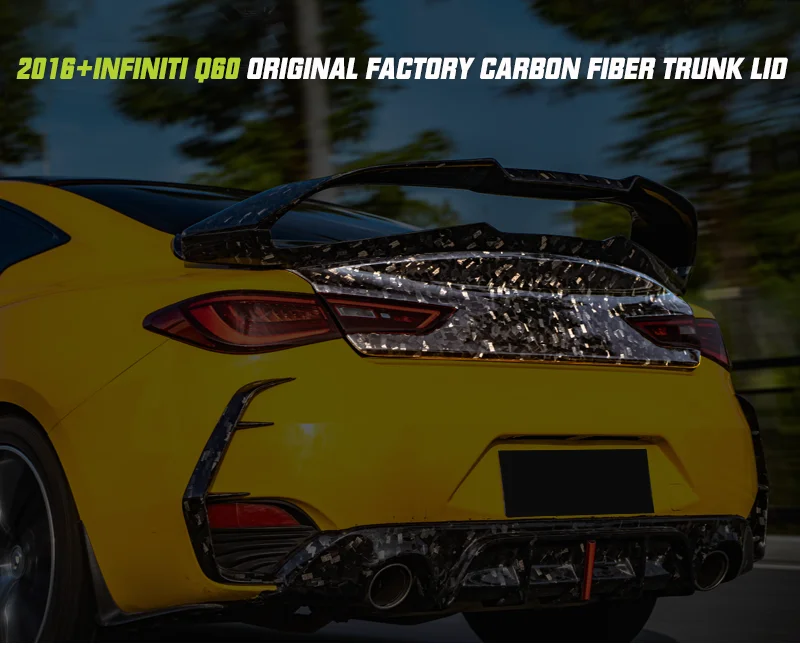Q60 Carbon Fiber Rear Spoiler Suitable for 2016+ Infiniti Q60 Q6S ...