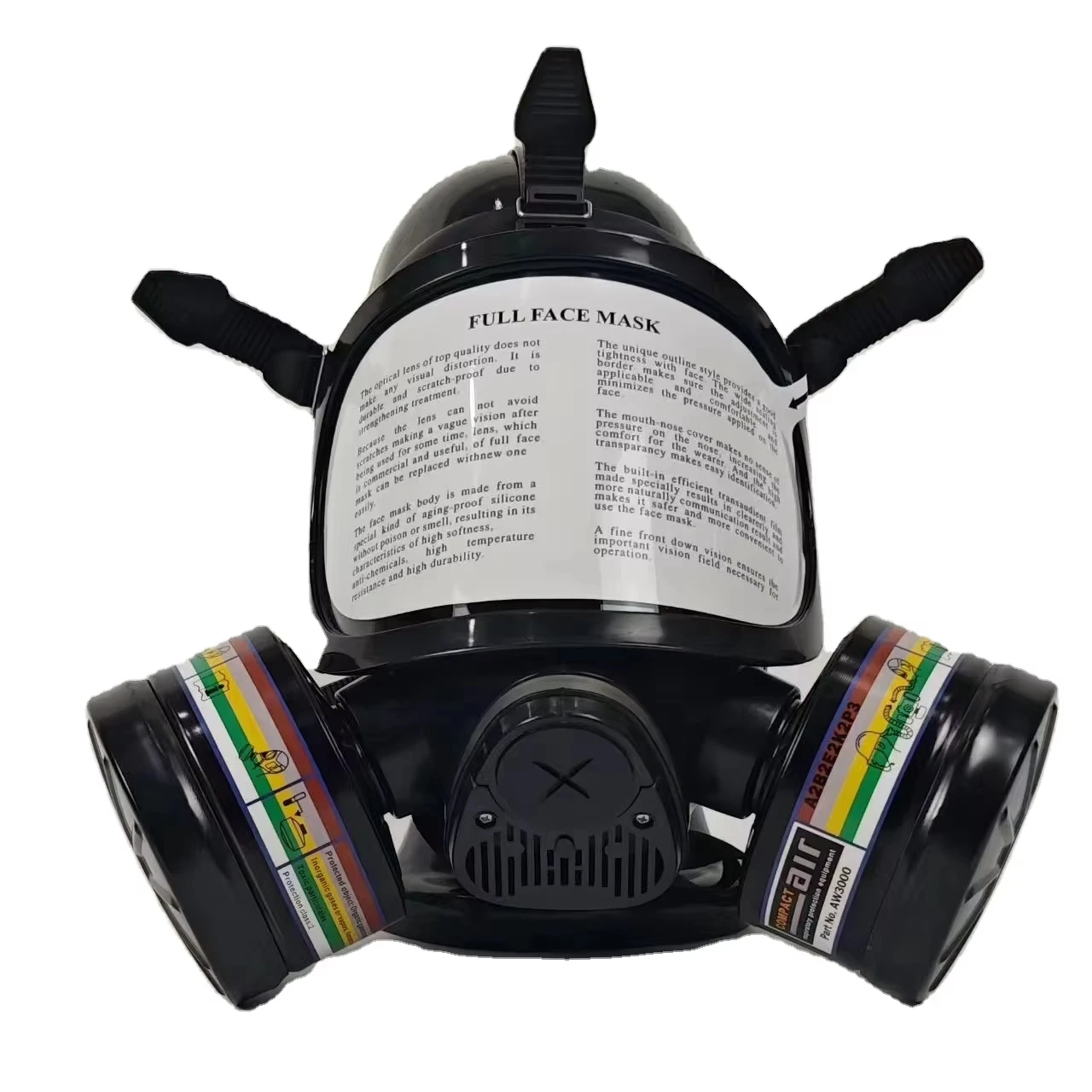 Professional Top-grade Dual Respirator Gas Mask Full Face Tactical Survival Gear for Use With Optics