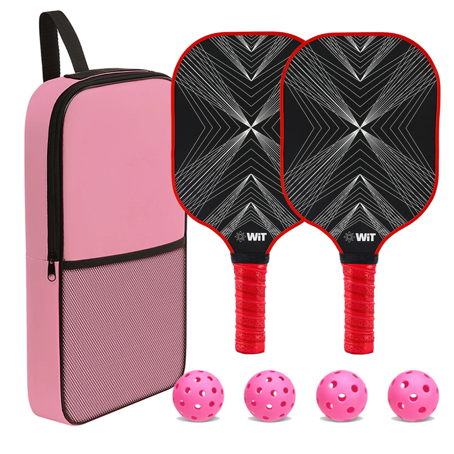 Outdoor Sports Pickleball Paddles with 13mm Thickness Glass Fiber Polyester Honeycomb Core Pick Racket for Pico Board Playing