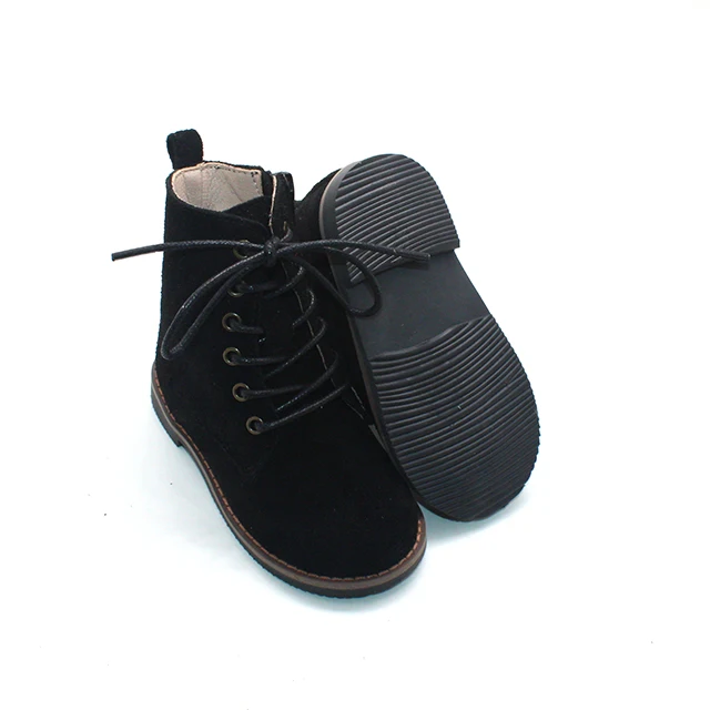 Оптовая продажа новые высококачественные замшевые кожаные детские ботильоны на жесткой подошве зимние модные ботинки