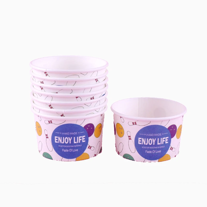 Disposable New Paper White Small Capacity 3oz 120ml Paper Ice Cream Cups  Yogurt Cup