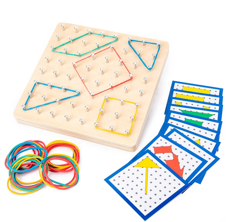 Plastic Nail Plate Preschool Early Math Teaching Aids Geometry Demo Geoboard 