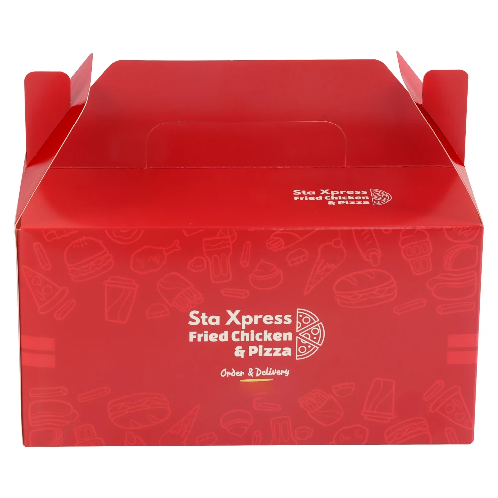 Custom printed logo disposable Compostable take away fried chicken fried food safety packaging paper box