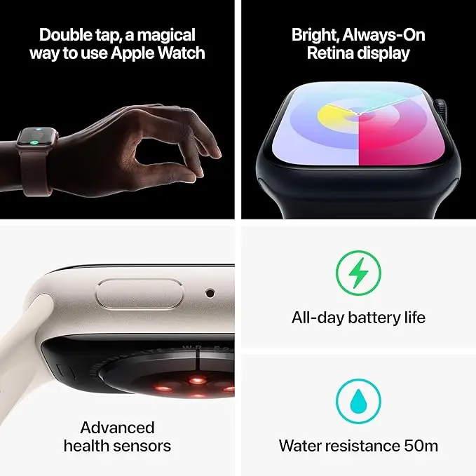 ASIS for Apple IWatch Series 9, 41mm 45mm GPS & Cell, Original Watch Not Refurbish, Bands & Stainless Steel Case with Charger