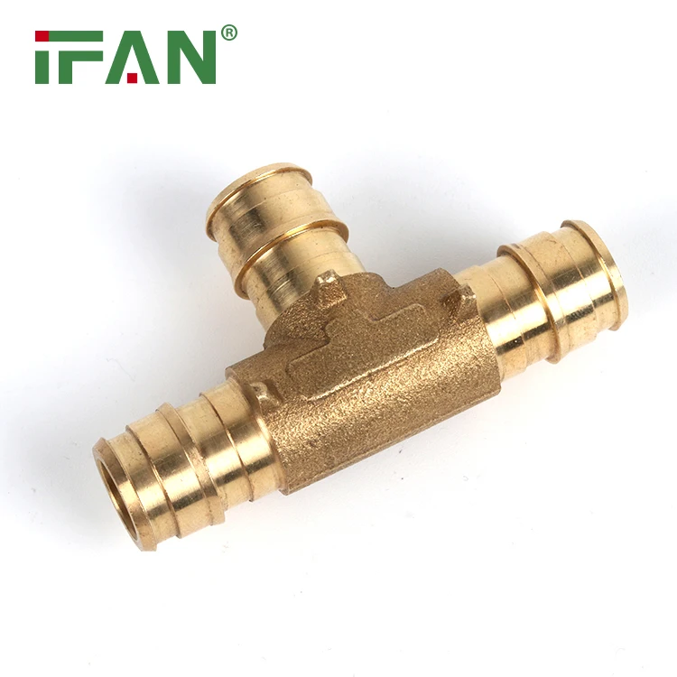 Ifan Hot Selling Pex Crimp Fittings 1 2 Pex Pipe Copper Connector Plumbing Lead Free Brass Pex