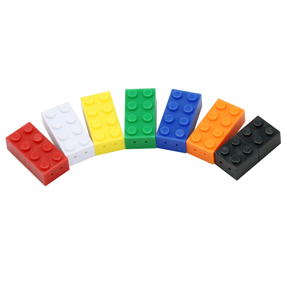 Small Plastic Toy Brick Flash USB 2.0 Memory Drive 1GB-64GB Capacities Laser Engraved Logo PC Compatible Promotions