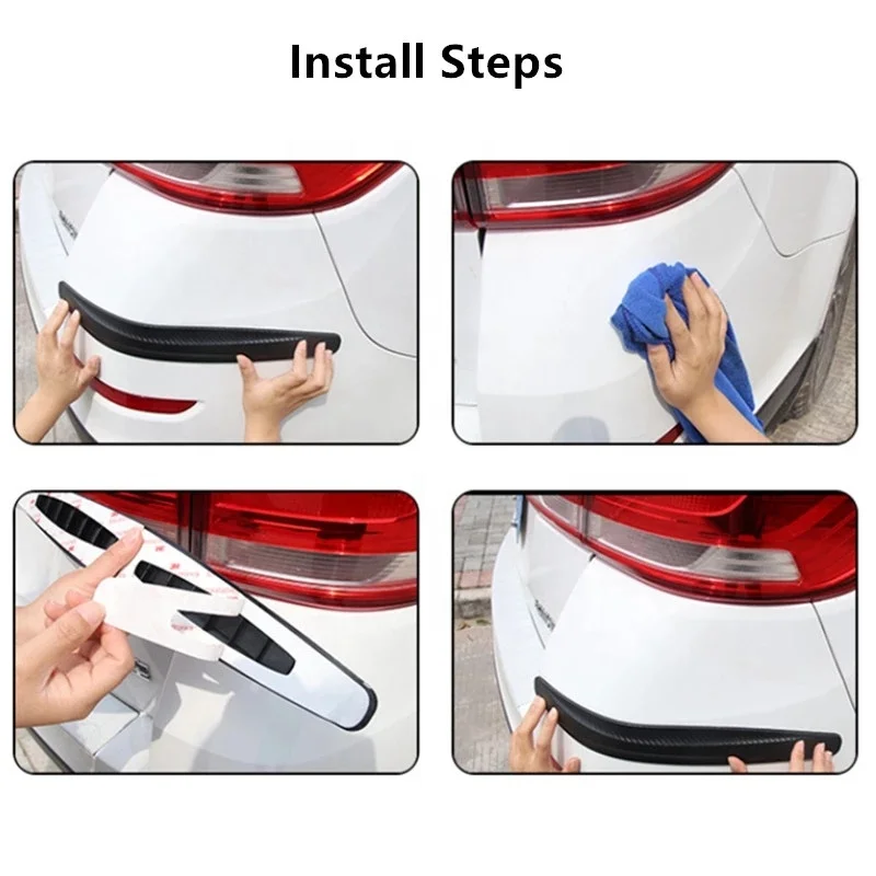 Carbon Fiber Car Bumper Scuff Protector Anti-Scratch Strips Sticker Auto  Body Protector Valance Chin Car Styling Rubber Strip - AliExpress