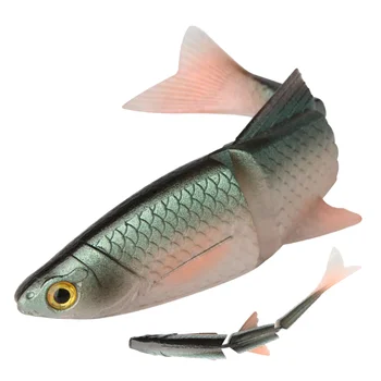 Spinpoler Pike Swimbait Shad Soft Jerk Minnow Midwater Bait PVC Material Segmented Body 3 Joints Forked Tail No Hooks – Soft Lure – view 2