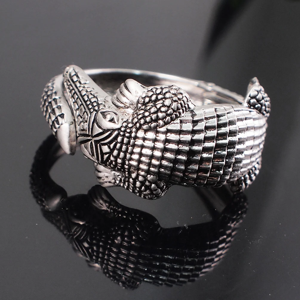 HANSIDON Wild Animal Design Latest Statement Bracelets Cuff Stretch Alligator Handmade Metal Arm Bangle India Jewelry Accessory