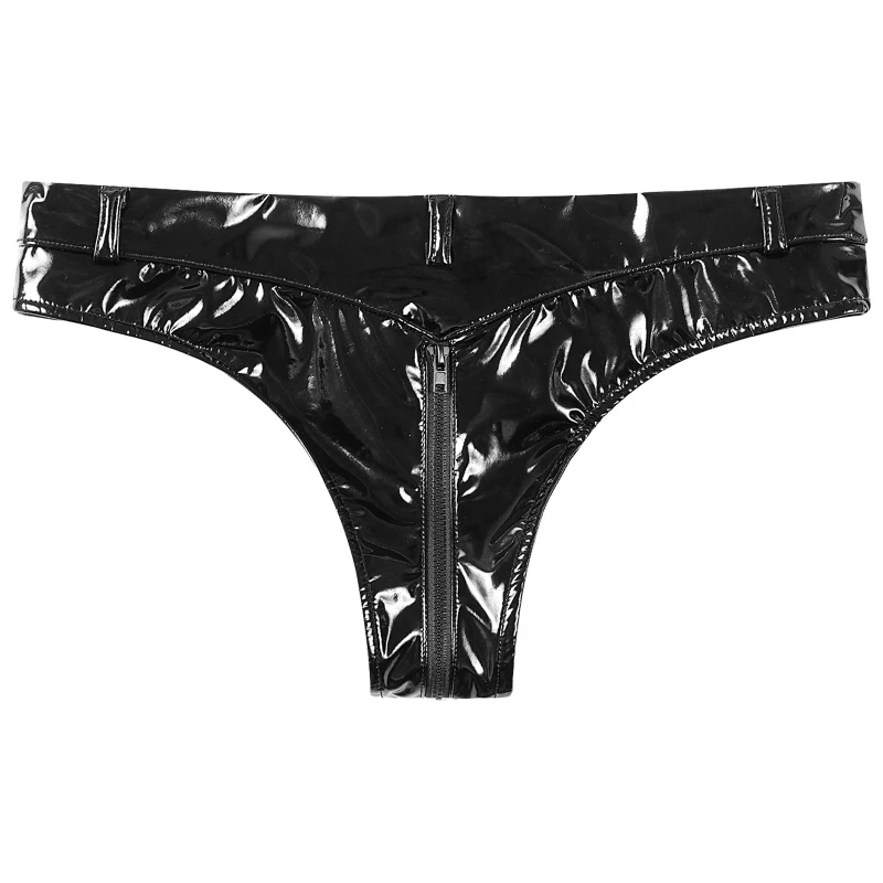 New Arrived Womens Zipper Crotch Booty Shorts Wet Look Patent Leather ...