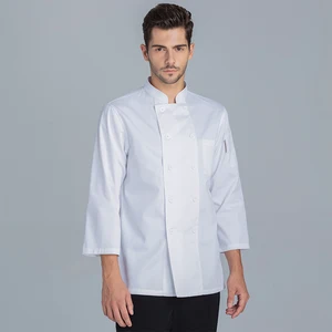 Tesimei Men's Summer Long Sleeve Western Chef Kitchen Apparel Pastry Cooking Clothing Woven Sets for Restaurant & Bar Uniforms