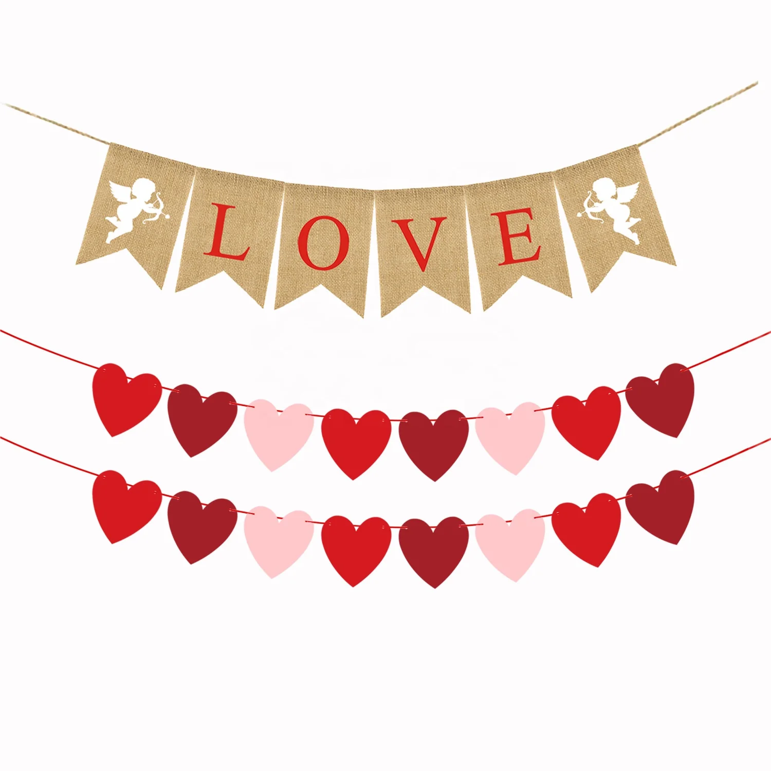 Счастливый День святого Валентина Купидон любовь баннерная Вечеринка милое сердце гирлянды для домашней свадебной вечеринки флаг овсянка дня