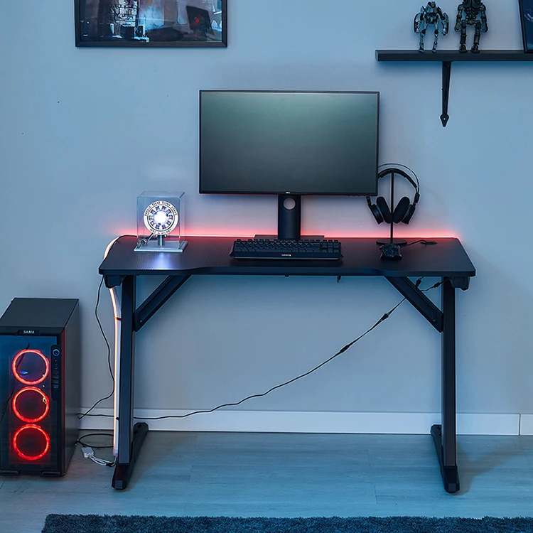 2021 New Arrival RGB Game Table with Lights Room Office Pink Gaming Desk Spot Factory Direct Sales Desktop Computer Desk