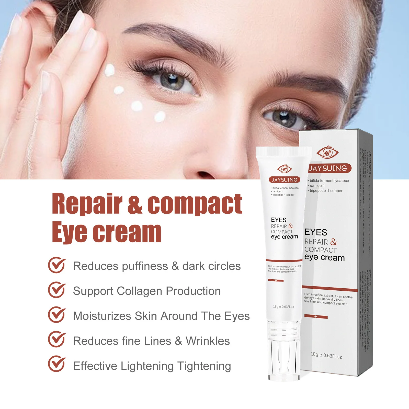 Jaysuing Custom Logo 18g Moisturizing Anti Aging Eye Cream For Dark ...