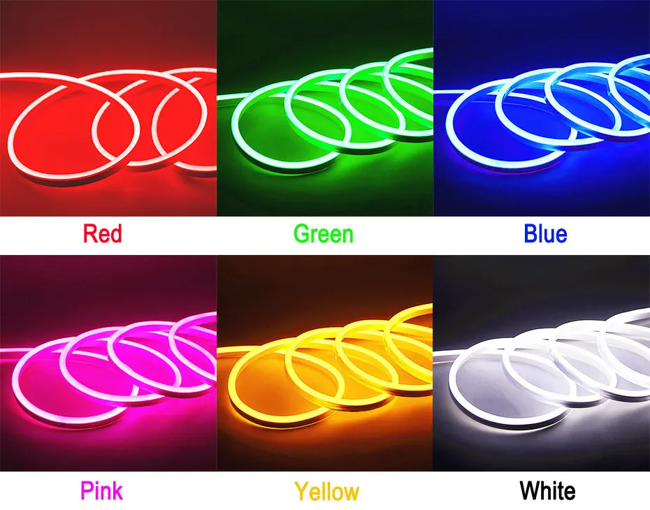Neon Flex 12v Red Pink Orange Ice Blue Rgb 6*12mm Cut Silicone Led Neon