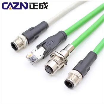 Cable Ethernet M12 D-Codificado A RJ45 Cat5e - 1 M, Blindado, IP68, Para Automatización Industrial Y PoE