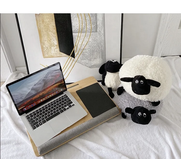 Портативный Бамбуковый поднос для ноутбука кровать диван стол с мягкой