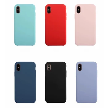 High Quality 46 Color liquid silicone phone case mobile phone bags & cover for iPhone x Gel Rubber case for iPhone 11 pro max