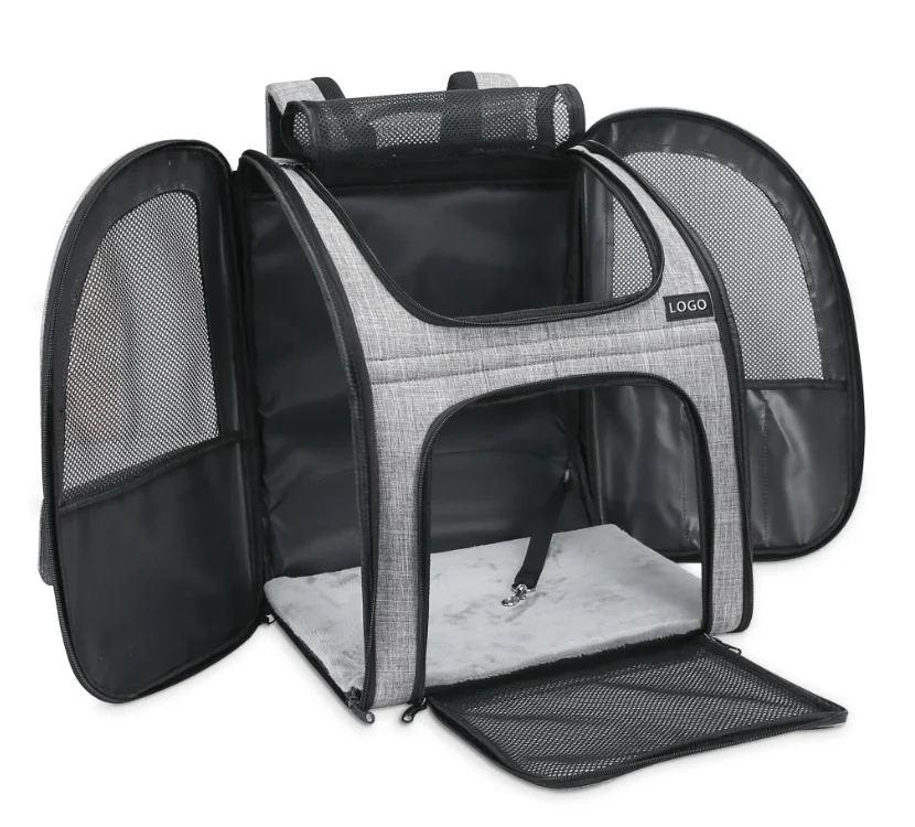 Hot Sale Pet Backpack with Lock Zipper Breathable Waterproof Portable Travel Bag for Dogs or Cats