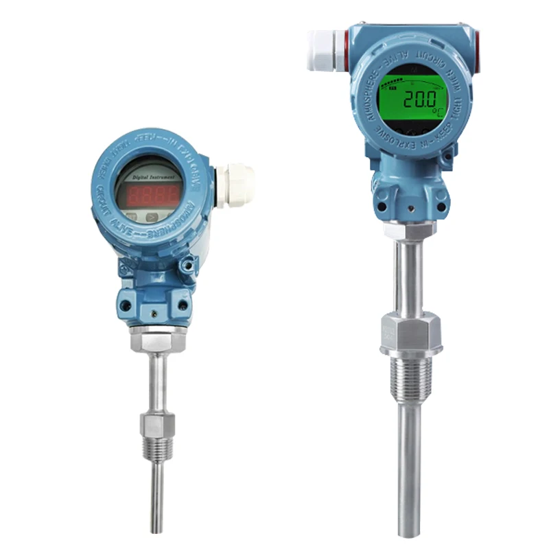 Digital Display RTD Pt100 Explosion Proof Temperature Transmitter for Fuel Petrol Oil  Temperature Sensor with 2088 Junction Box