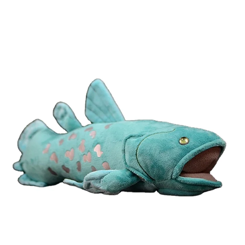 38CM Real Life Coelacanth Stuffed Toys Lifelike Sea Animals Bony