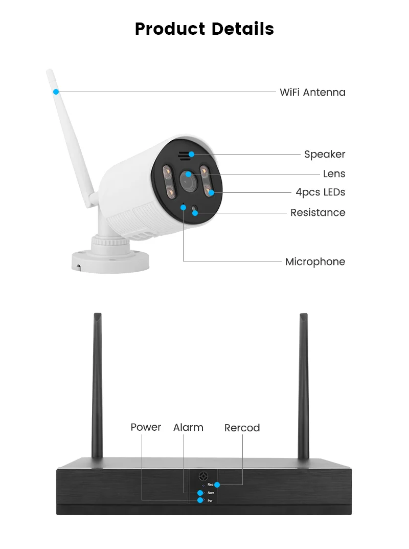 2mp Long Range Ip Wifi Home Security Camera System Surveillance Video