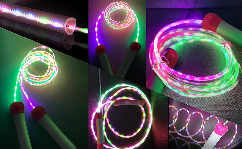 Multiple Colors Adjustable Luminous Colorful Skipping Ropes Fitness