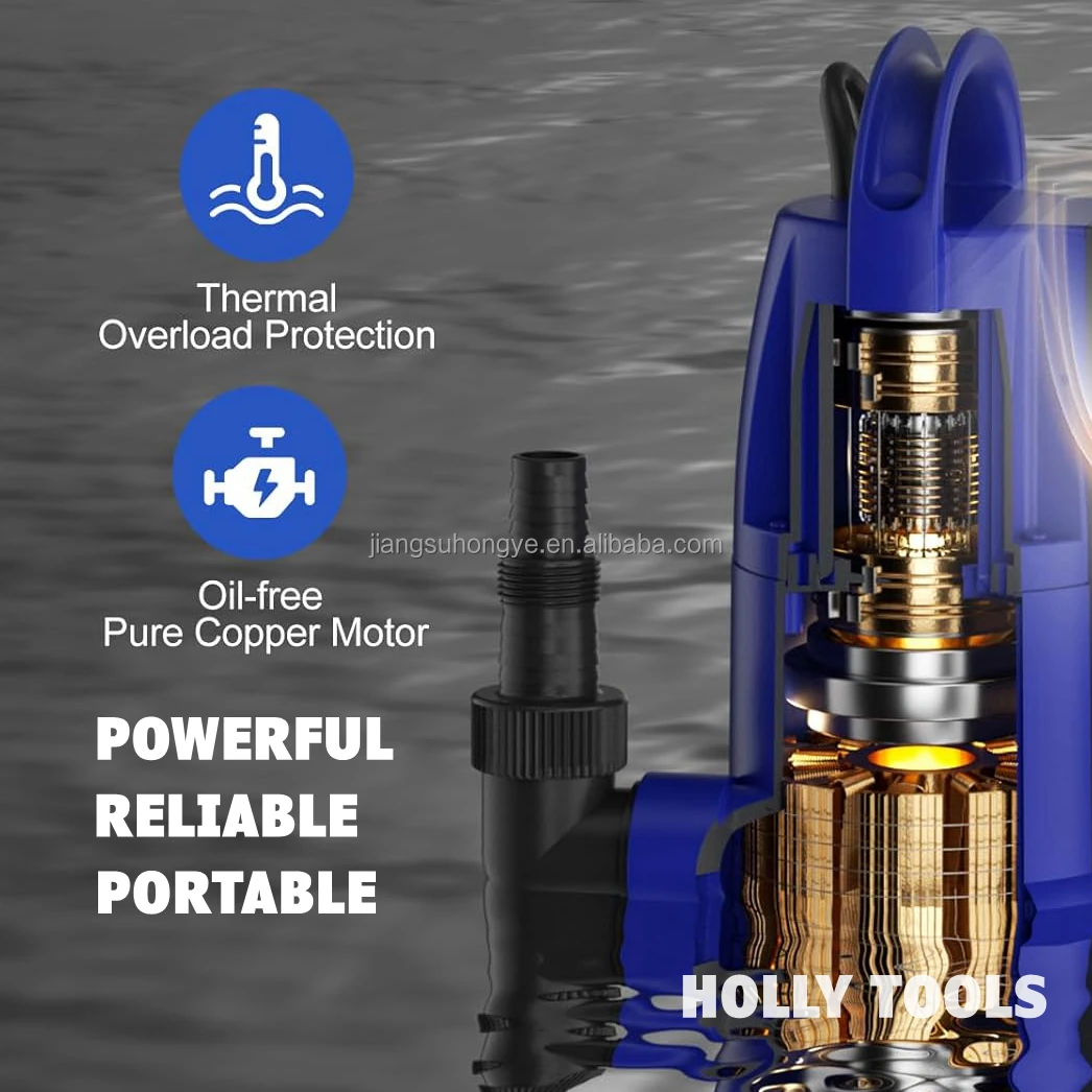 热550W 10000LPH污水泵最大6.5米实用脏水泵自动/手动控制3/4HP 2650GPH实用排水潜水泵| Alibaba.com