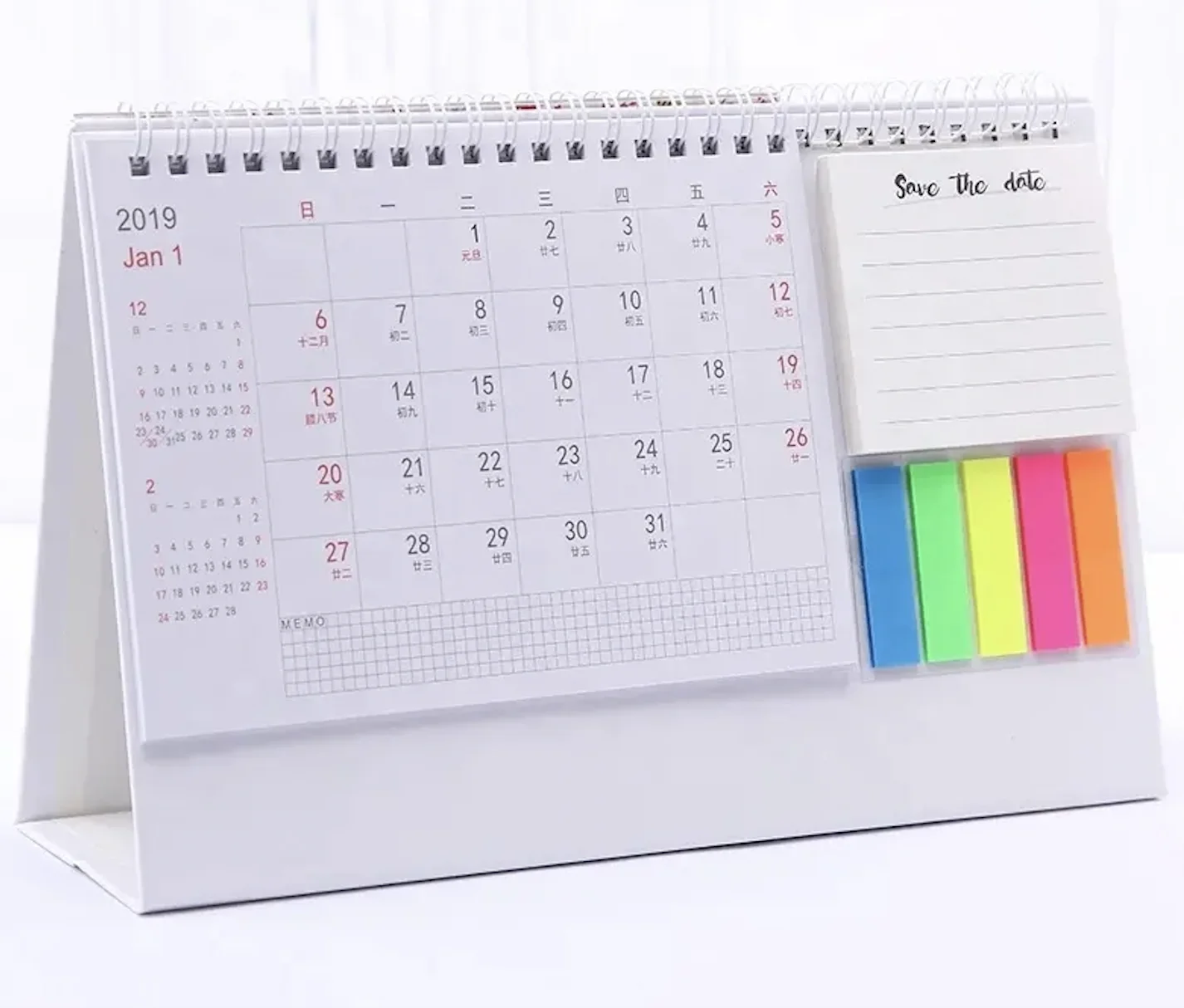 Пользовательский 2023 настольный календарь с блокнотами и