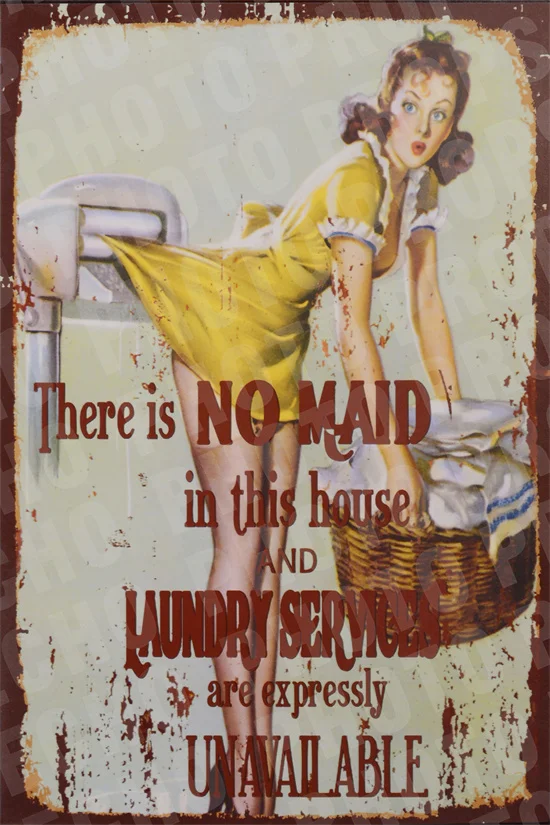 Cartello Vintage In Metallo Per Lavanderia - Gatto Nero Con Scritta 'Wash Dry Fold' | Decorazione Casa Rustica