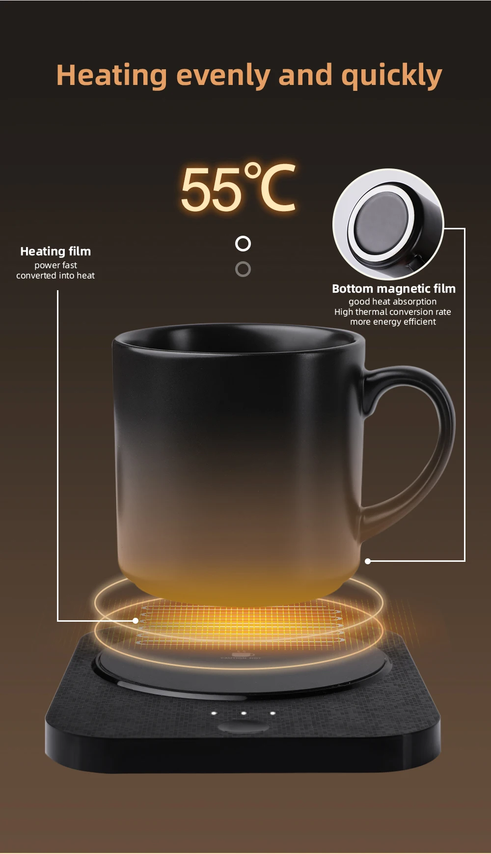 Top Sales 350ml Selfheating Mug Warmer With Wireless Charger Buy