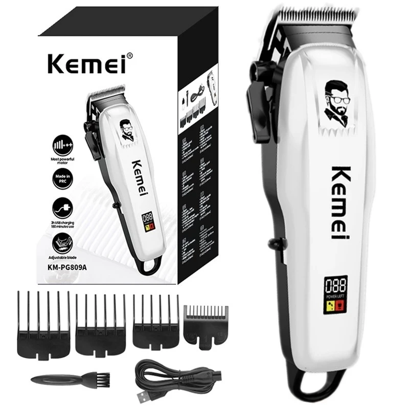 Kemei Pg809a Professional Hair Trimmer Rechargeable Electric Hair Clipper  Hair Cutting Machine Wireless Trimmer Men - Buy Kemei Pg809a,Hair Clipper,Beard  Trimmer Product on 