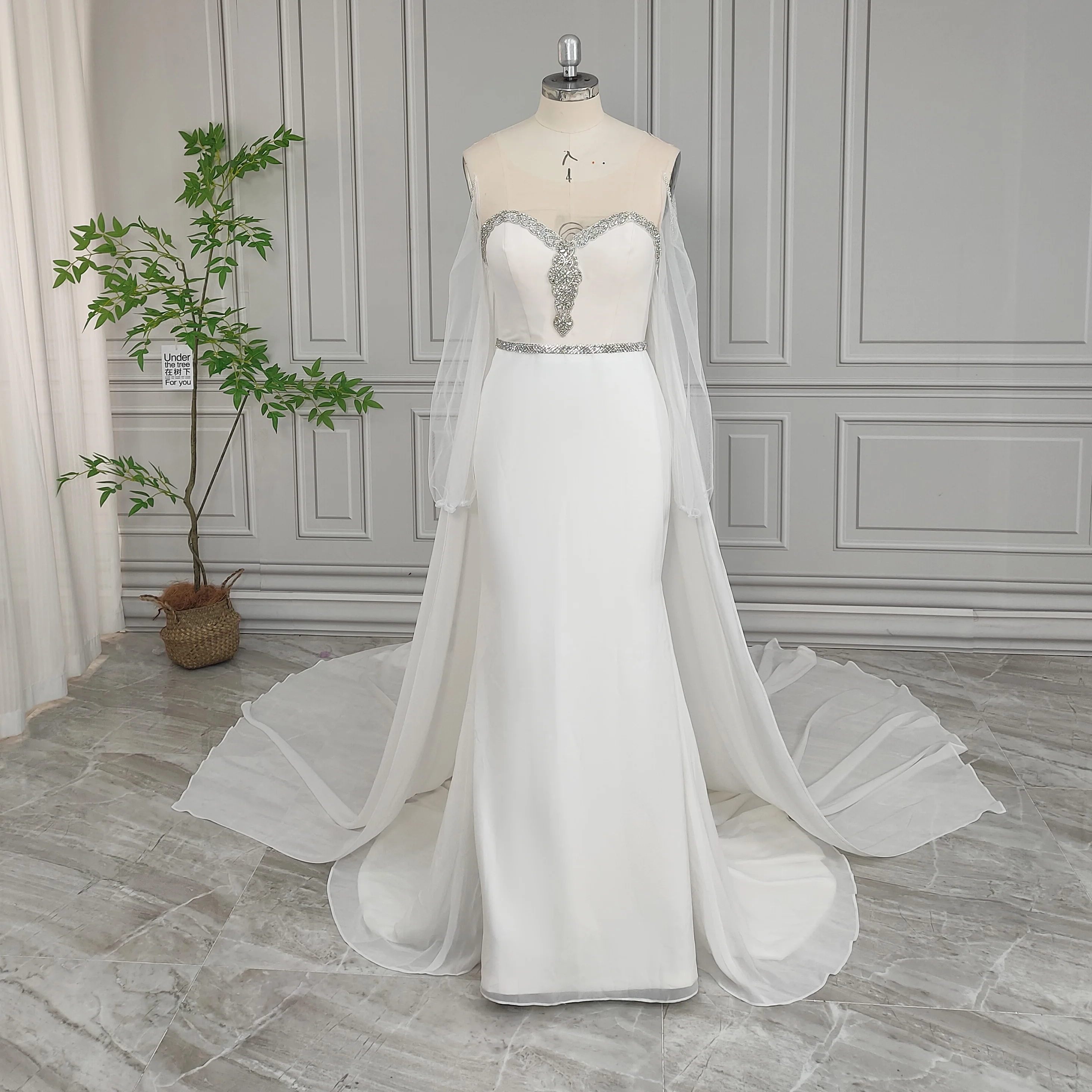 princess polly baby blue dress Beautiful Long Mermaid V-Neck Sleeveless Lace Backless Wedding Dress with Train main image 1