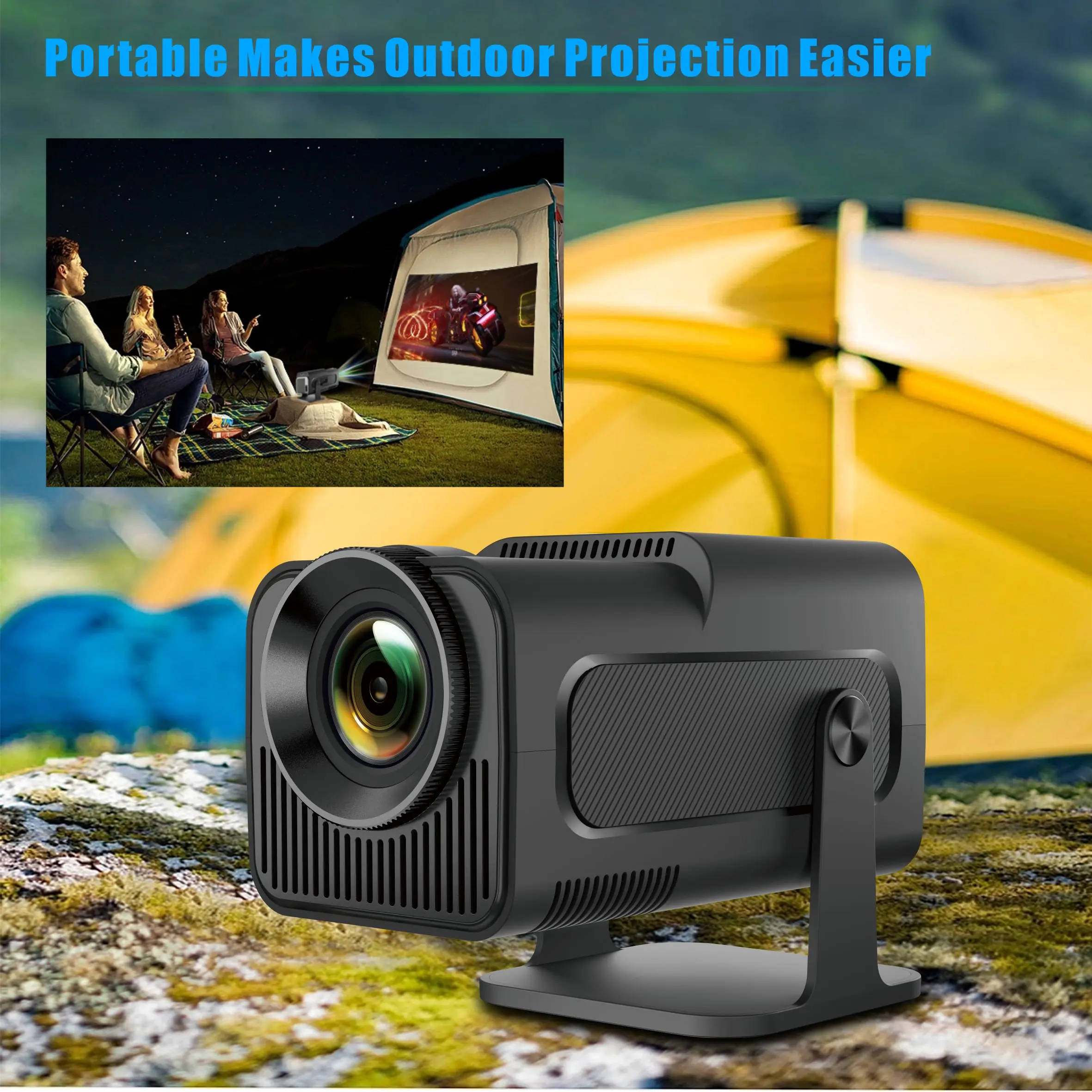 Support 4K HY320 Portable Projector  HD  Led Home Theater Cheap Mini  Projector  HY320  Mini Projector 4k Proyector