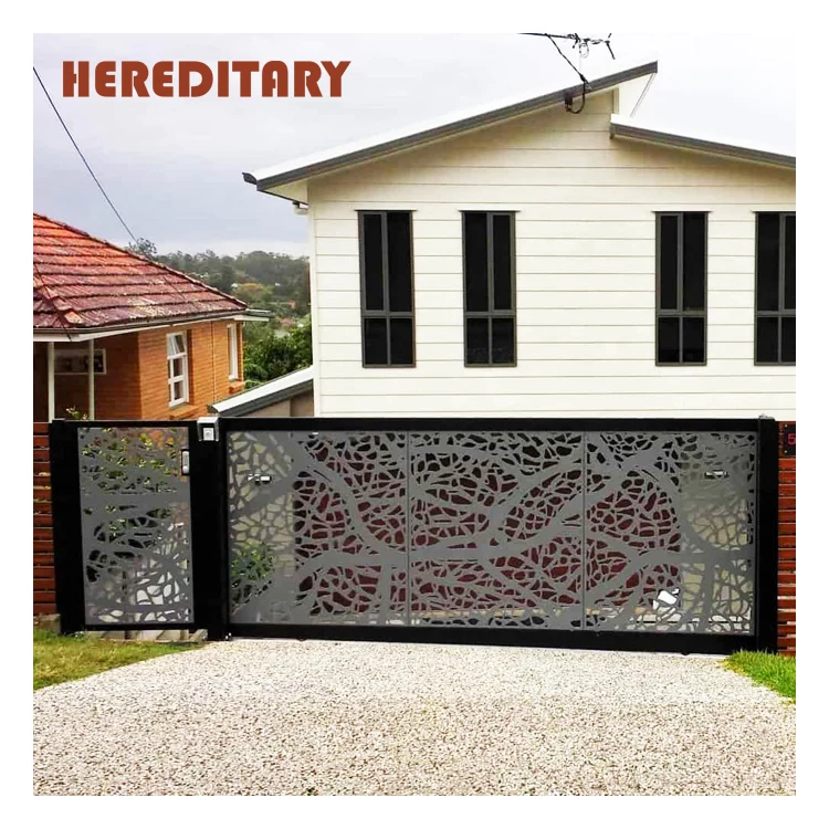 Cnc Plasma Laser Gate and Cnc Carved Metal Feature Panels for Garden Gate Decoration