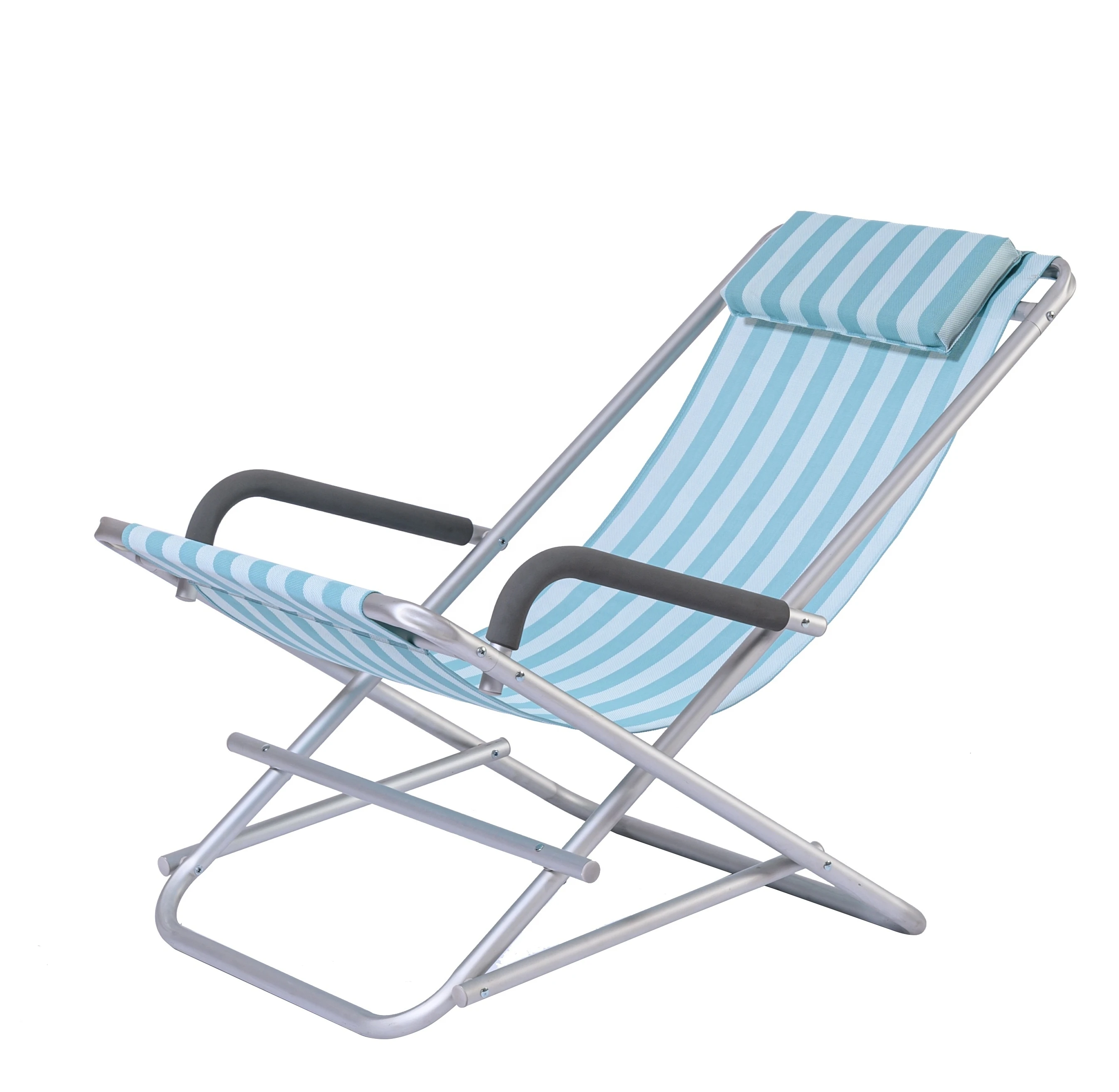 Light Weight Foldable Rocking Lounge Beach Chair Can Simple Folding